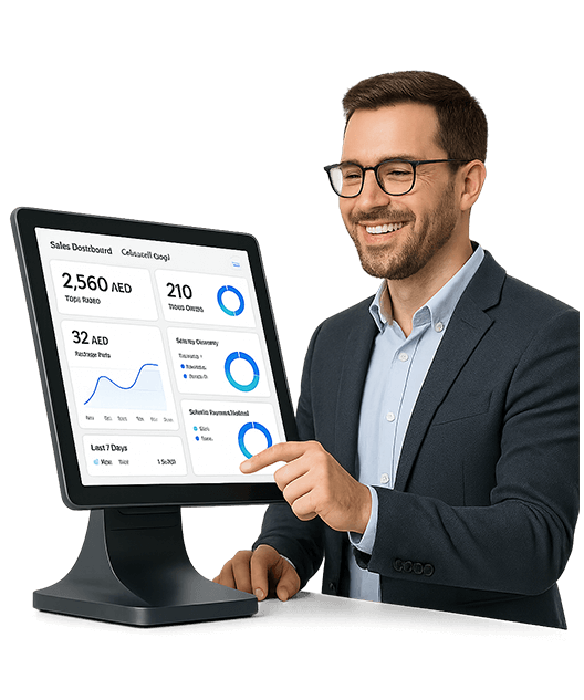Modern OptaPOS point of sale interface on retail hardware