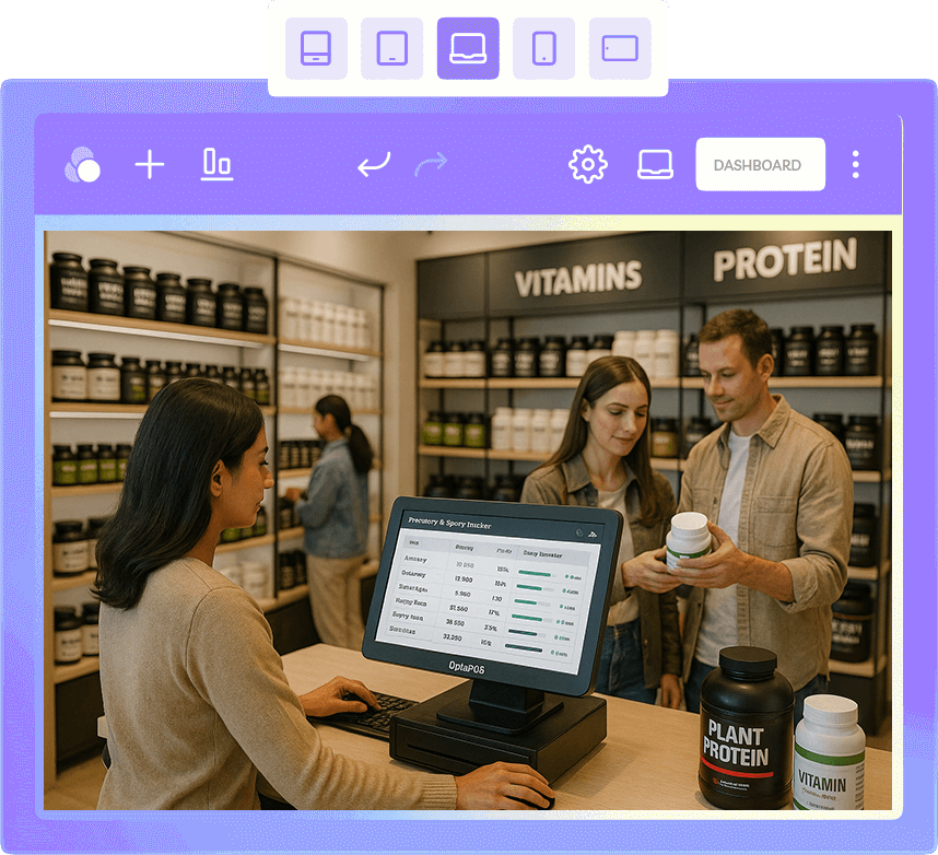 OptaPOS Nutrition Store point of sale software in UAE